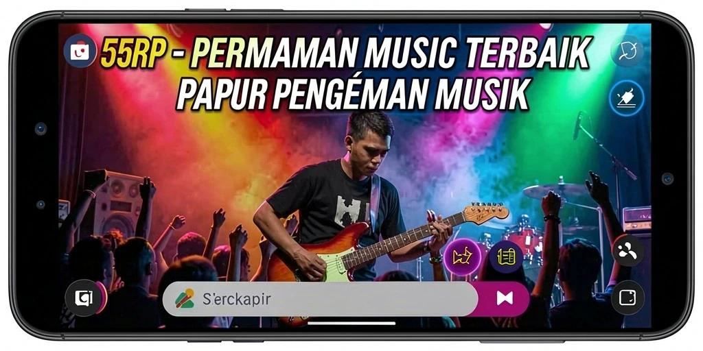 Tangkapan layar 55RP menampilkan pemain yang bersaing dalam permainan musik.