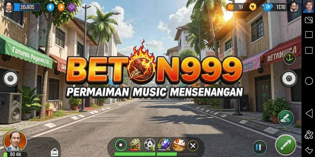 Screenshot gameplay BETON999 menampilkan interaksi dinamis dengan musik.