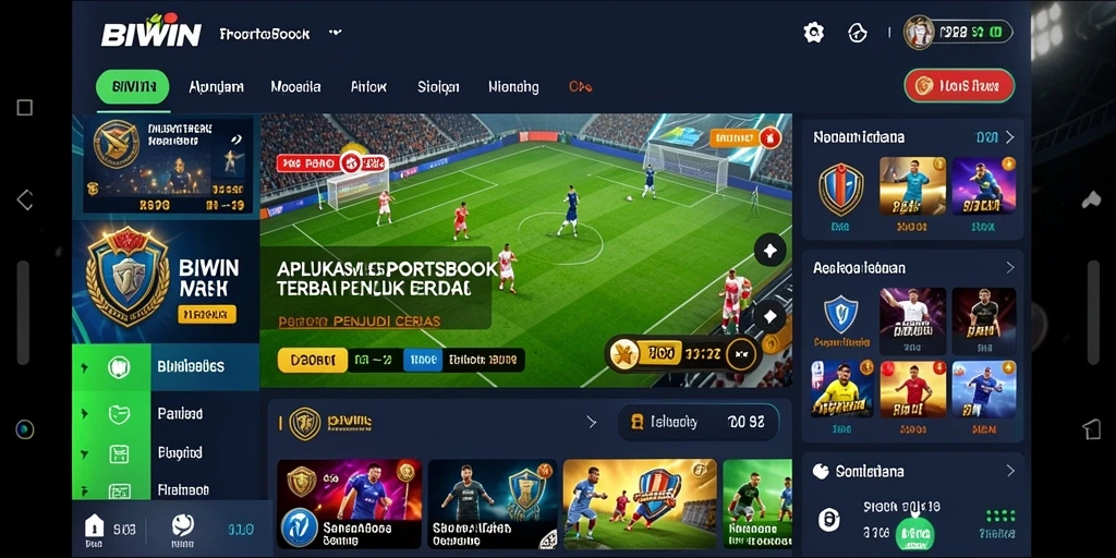 Tampilan menarik dari gameplay Sportsbook di BIWIN.