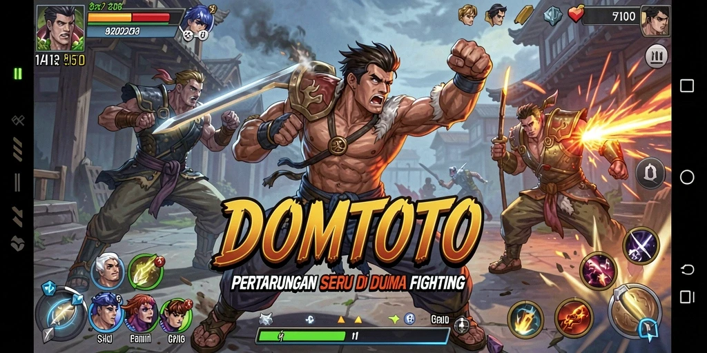 Screenshot DOMTOTO menampilkan aksi pertarungan yang seru dan grafis memukau.