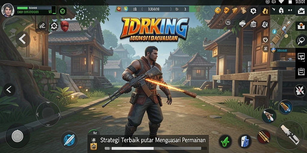 Screenshot gameplay IDRKING yang menunjukkan pertempuran strategi yang seru.