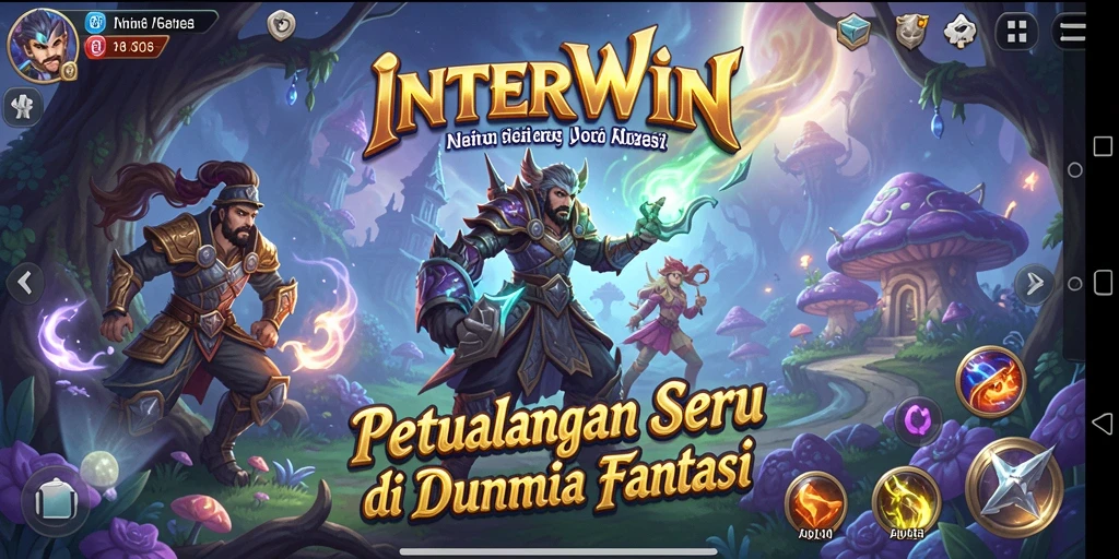 Tampilan gameplay seru dan penuh warna di INTERWIN.