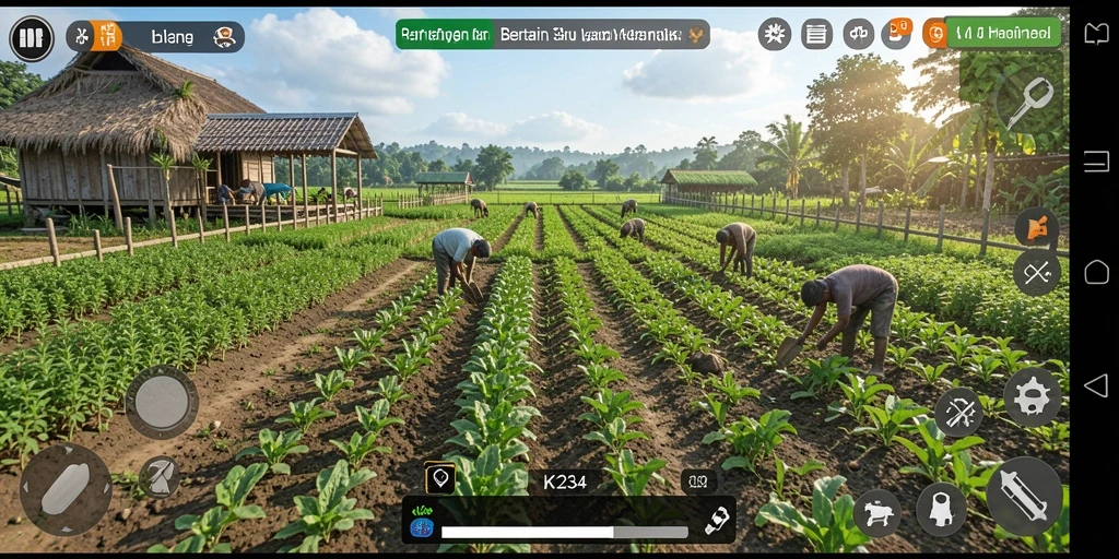 Tangkapan layar K234 menampilkan aktivitas bertani yang menyenangkan.