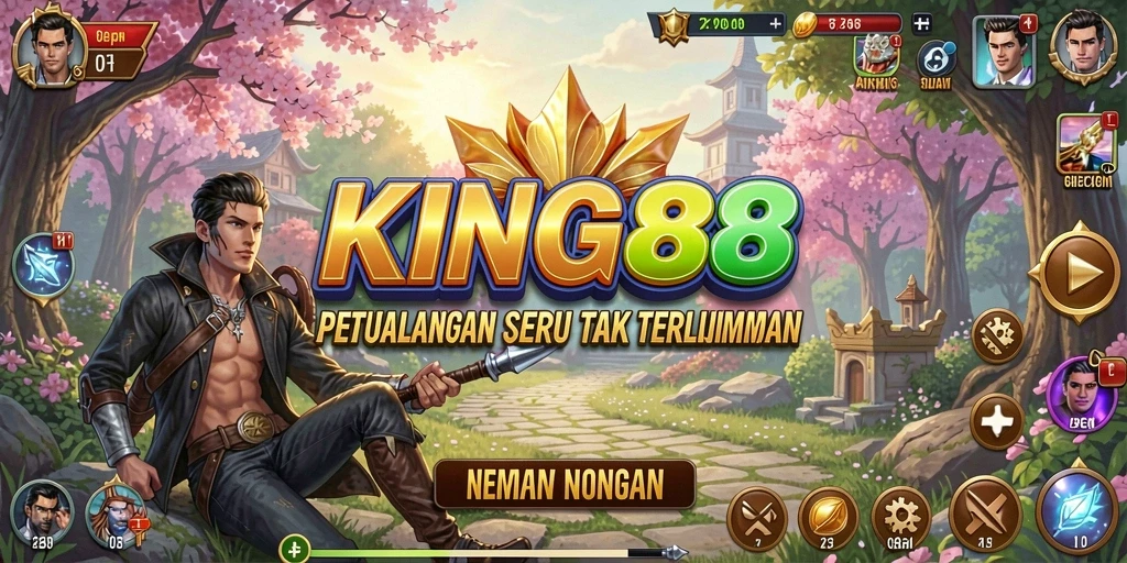 Screenshot utama KING88 yang menunjukkan aksi petualangan seru.