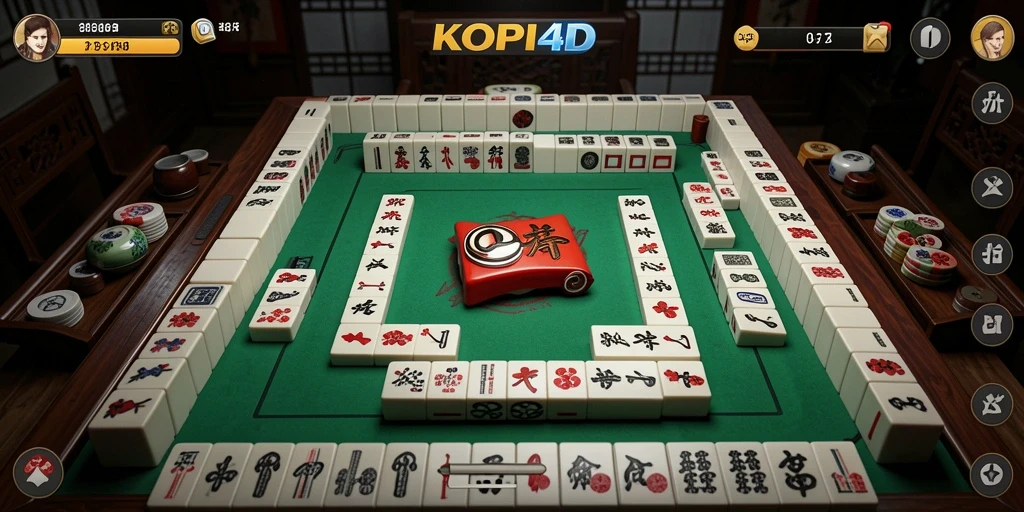 Tampilan screenshot KOPI4D dengan gameplay Mahjong yang menarik dan interaktif.