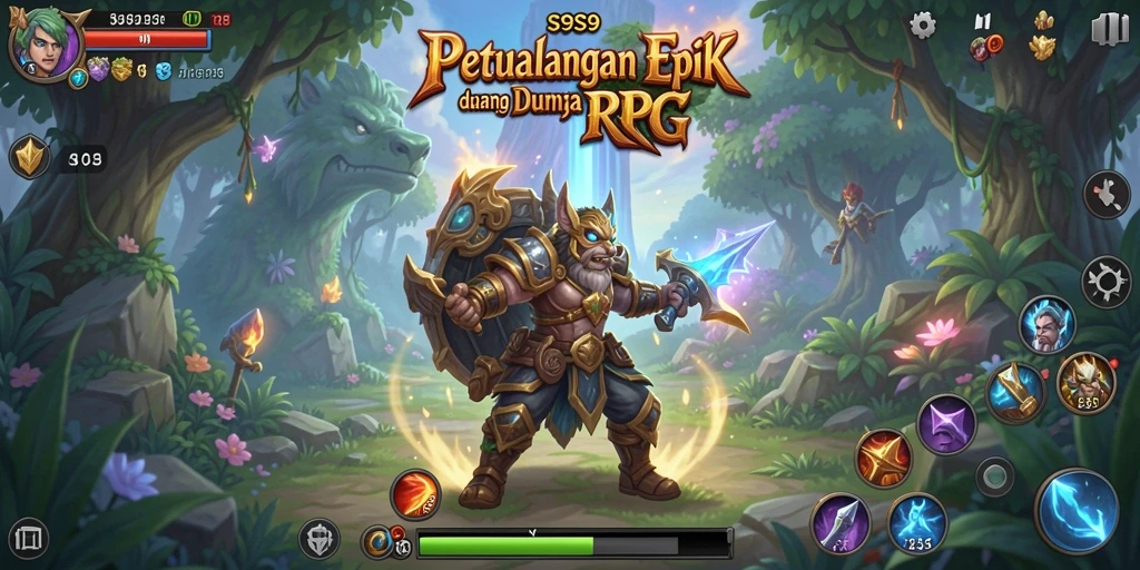 Tampilan gameplay menarik dari S9S9 dalam dunia RPG.