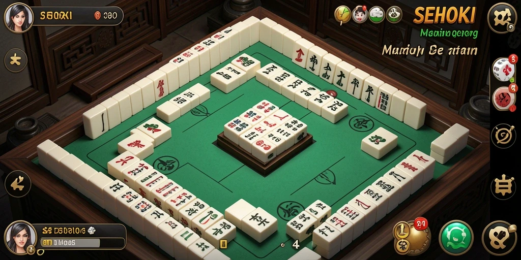 Tampilan gameplay menarik dari SEHOKI saat bermain Mahjong.