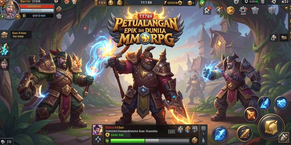 Screenshot gameplay TT789 menampilkan pertempuran seru dalam dunia MMORPG.